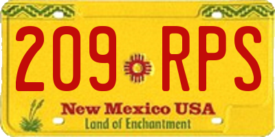 NM license plate 209RPS