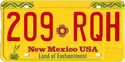 NM license plate 209RQH