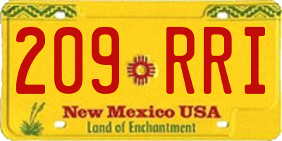 NM license plate 209RRI