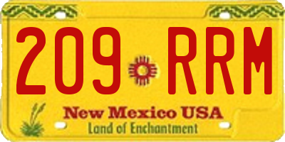 NM license plate 209RRM