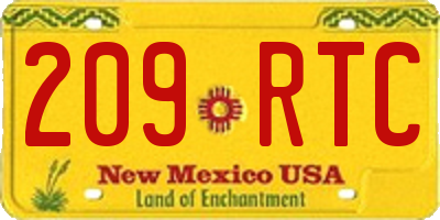 NM license plate 209RTC