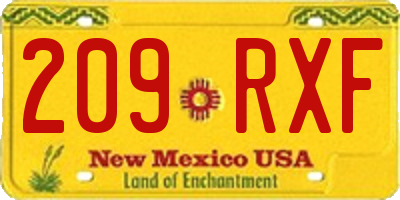 NM license plate 209RXF