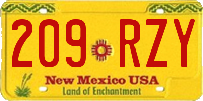 NM license plate 209RZY