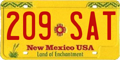 NM license plate 209SAT