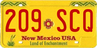 NM license plate 209SCQ