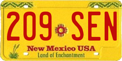 NM license plate 209SEN