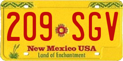 NM license plate 209SGV