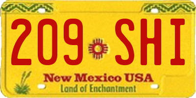 NM license plate 209SHI