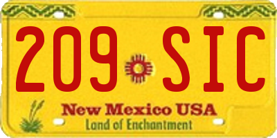 NM license plate 209SIC