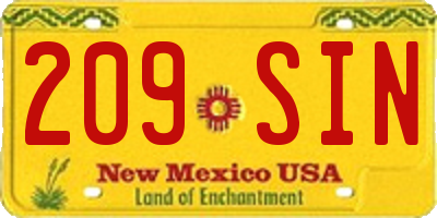 NM license plate 209SIN