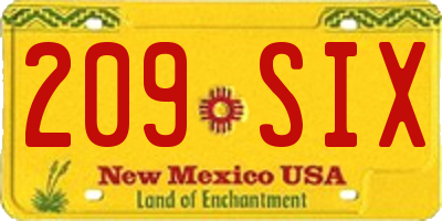 NM license plate 209SIX