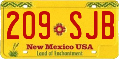 NM license plate 209SJB