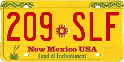 NM license plate 209SLF