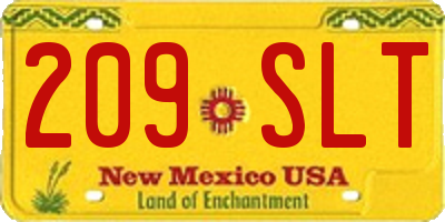 NM license plate 209SLT
