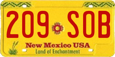 NM license plate 209SOB