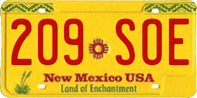 NM license plate 209SOE