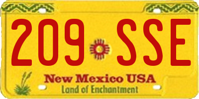 NM license plate 209SSE