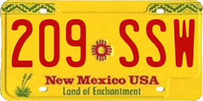 NM license plate 209SSW