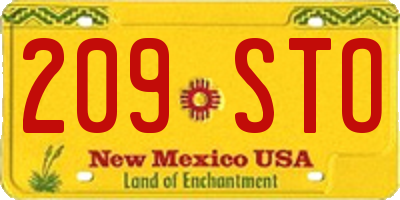 NM license plate 209STO