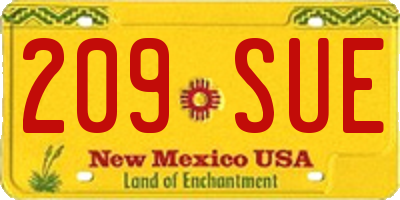 NM license plate 209SUE