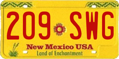 NM license plate 209SWG