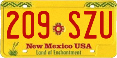 NM license plate 209SZU