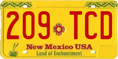 NM license plate 209TCD