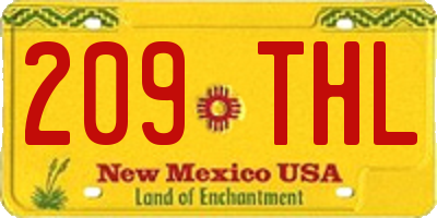 NM license plate 209THL