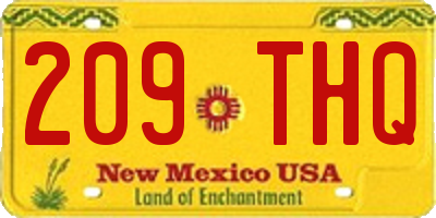 NM license plate 209THQ