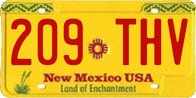NM license plate 209THV