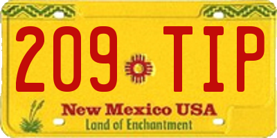 NM license plate 209TIP