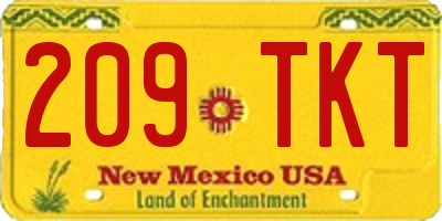 NM license plate 209TKT