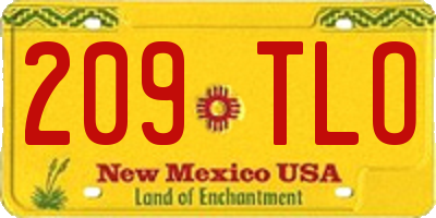NM license plate 209TLO