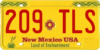 NM license plate 209TLS