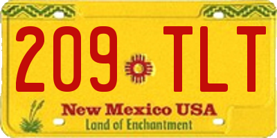 NM license plate 209TLT