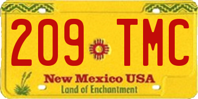 NM license plate 209TMC