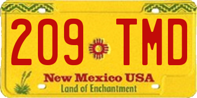 NM license plate 209TMD