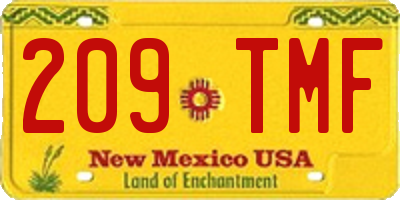 NM license plate 209TMF