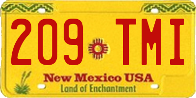 NM license plate 209TMI