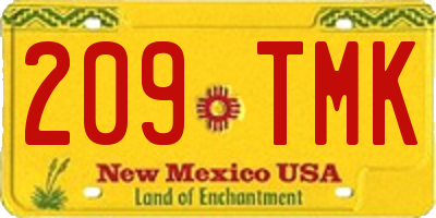 NM license plate 209TMK