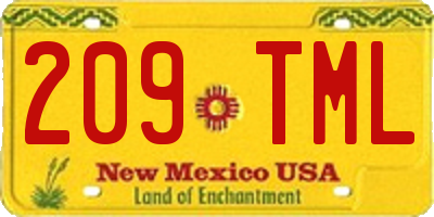 NM license plate 209TML