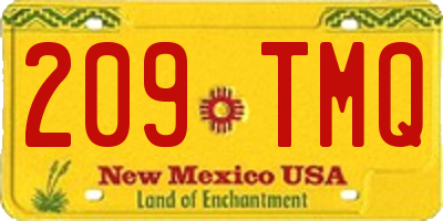 NM license plate 209TMQ