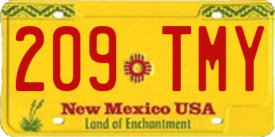 NM license plate 209TMY