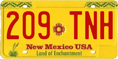 NM license plate 209TNH