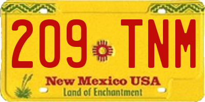 NM license plate 209TNM
