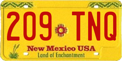 NM license plate 209TNQ