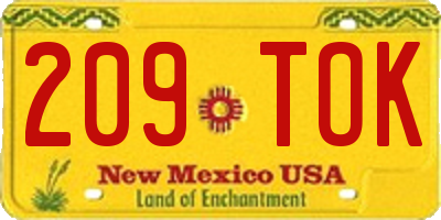 NM license plate 209TOK