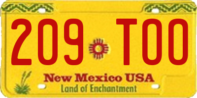 NM license plate 209TOO