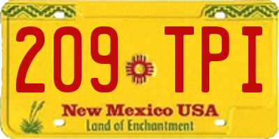 NM license plate 209TPI