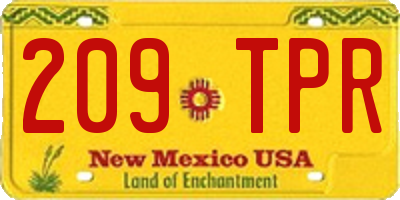 NM license plate 209TPR